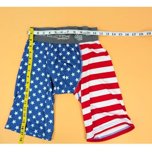 Shock Doctor Sport Compression Short with Cup Adults Small American Flag USA - Picture 10 of 14